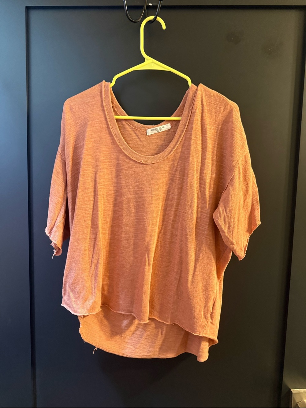 Project Social T Washed Orange Boxy Short Sleeve Tee